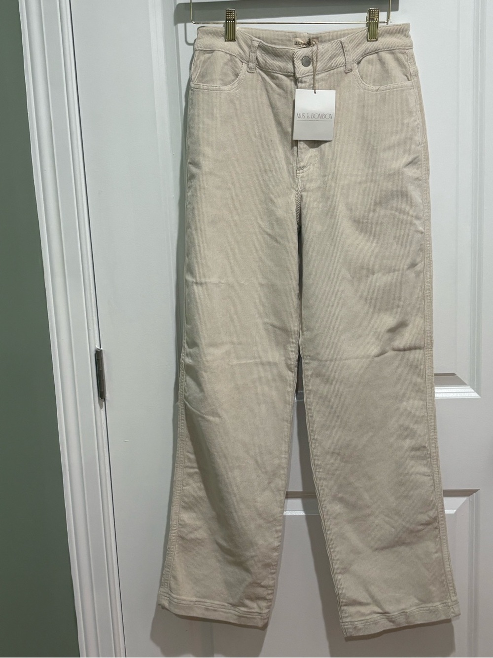 Mus & Bombon wide-leg pants light beige corduroy